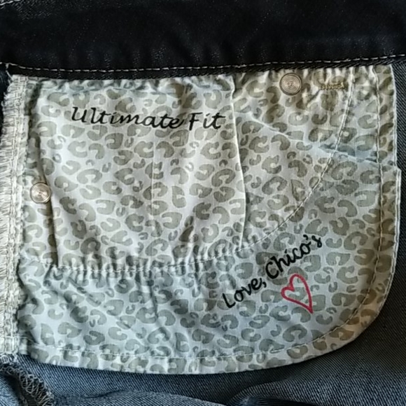 Chico's Platinum Denim Jeans Sz 1 - Picture 6 of 8